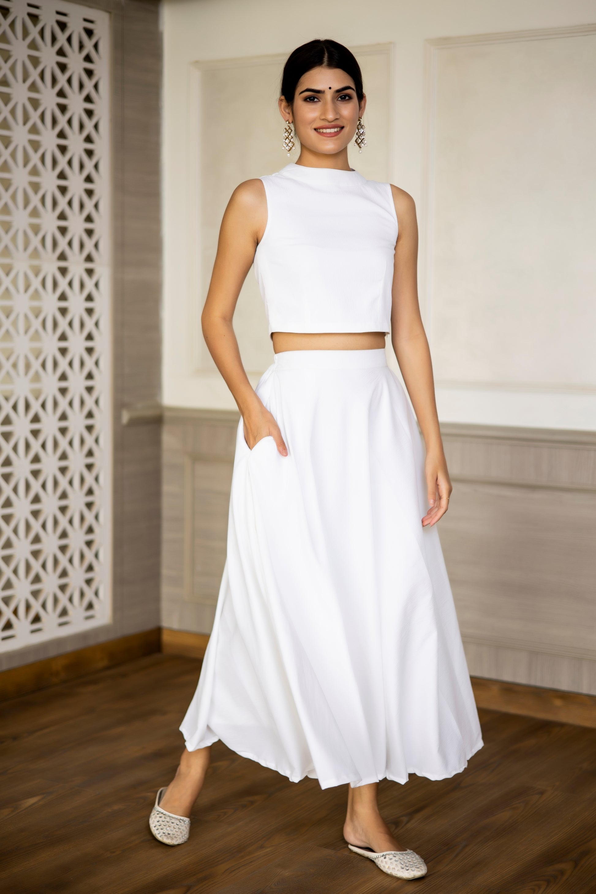 White formal shop skirt