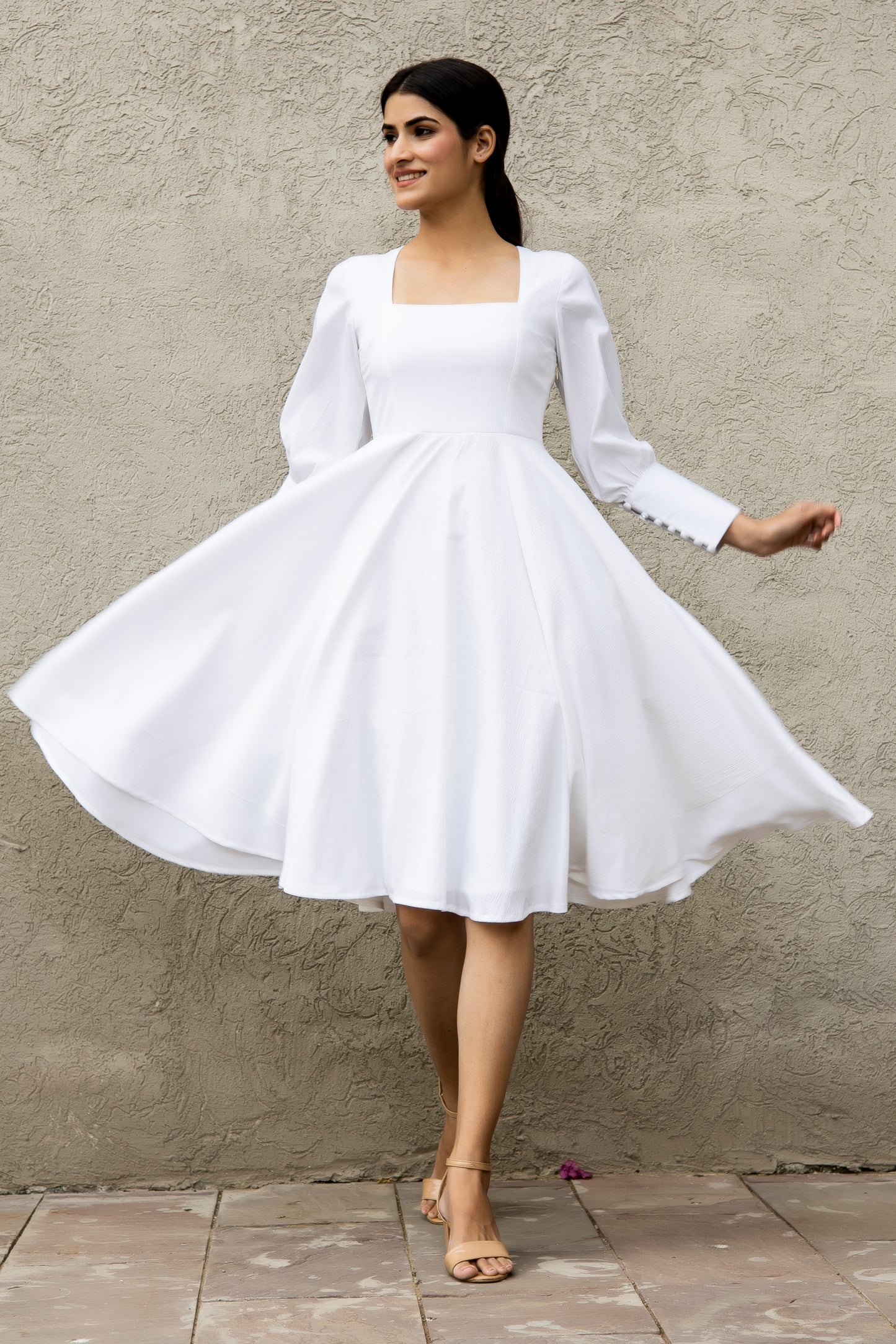 WHITE SEMI- FORMAL DRESS