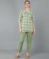 Olive green Cotton Printed Top & Trouser
