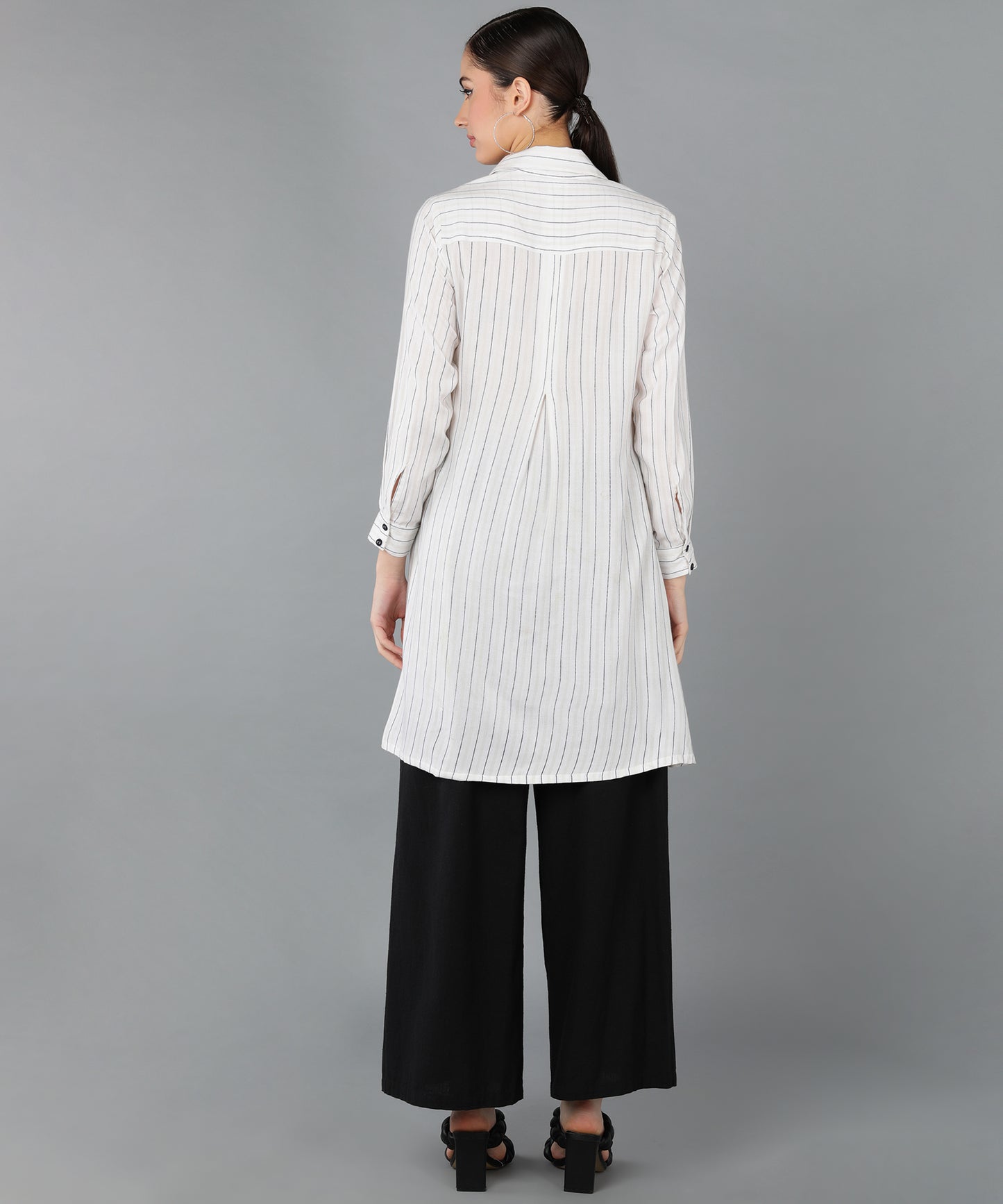 Rayon Solid Embroidered Straight shirt
