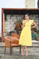 YELLOW BUTERFLY COLLARED MAXI DRESS
