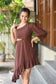 CHOCOLATE BROWN ASYMMETRICAL CUT OUT DRESS